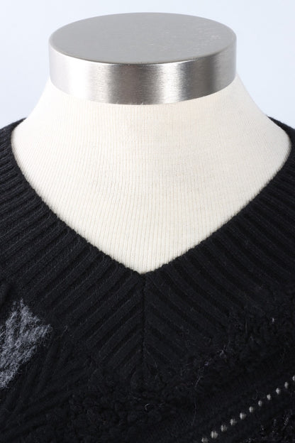 Mixed Media Pullover - Black