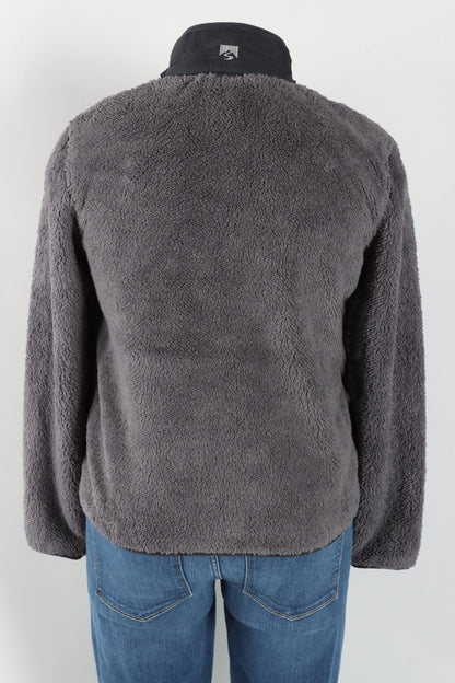 Teddy Fleece Jacket - Jet Grey & Black