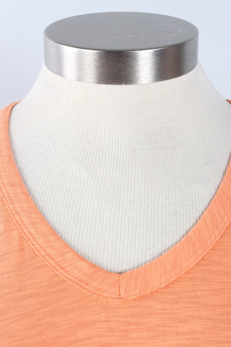 V-Neck Tee - Apricot