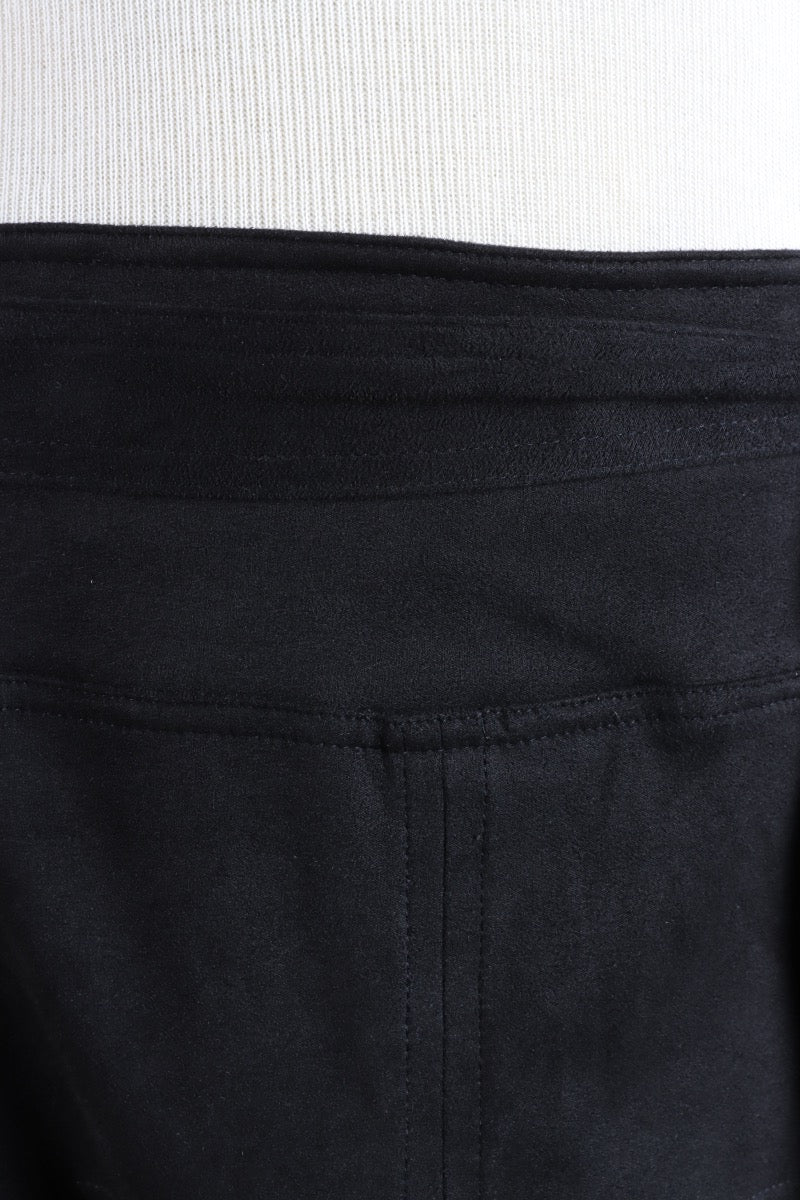 Faux Suede Skirt - Black