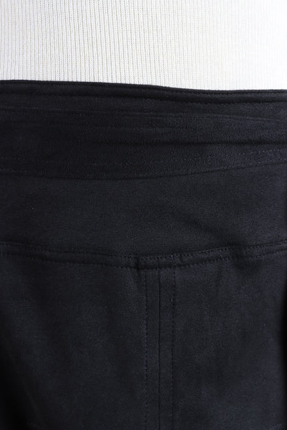 Faux Suede Skirt - Black