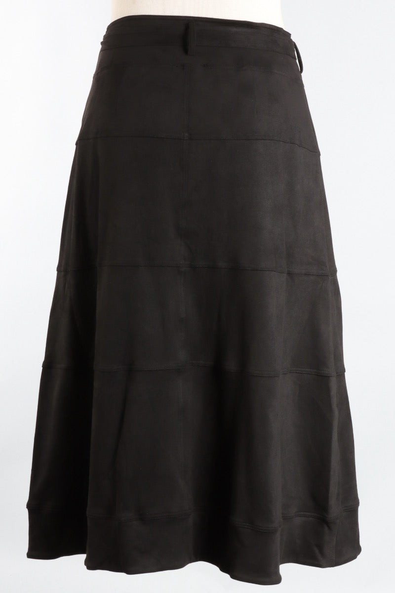 Faux Suede Skirt - Black