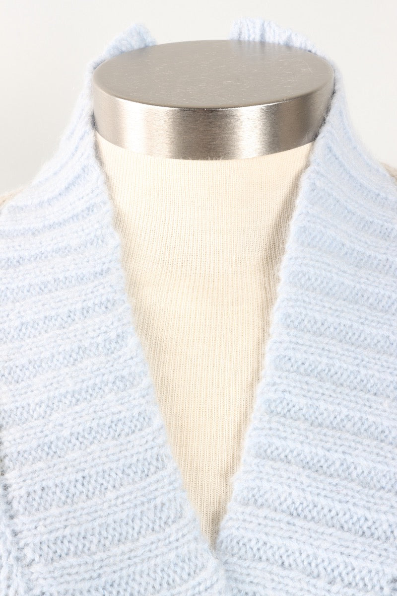 Color Block Cardigan - Blue