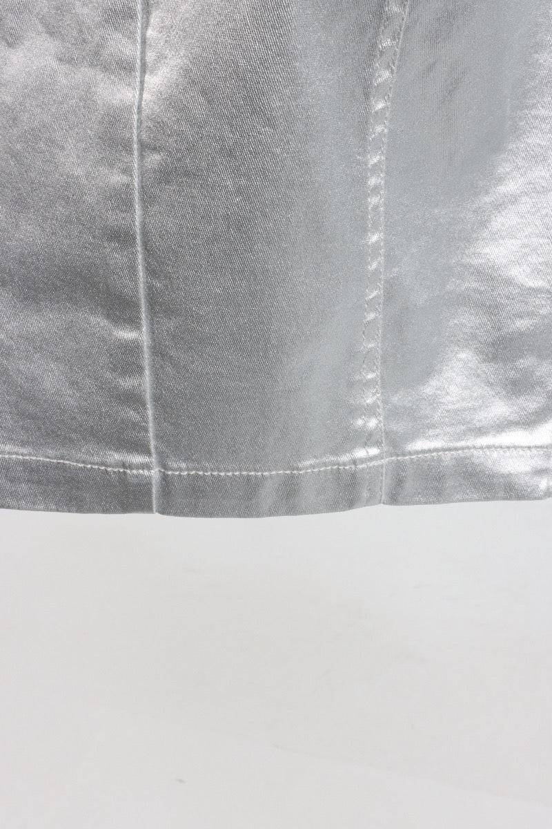 Metallic Barrel Jean - Silver