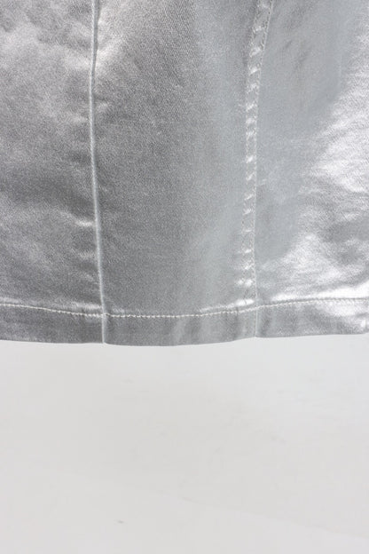 Metallic Barrel Jean - Silver