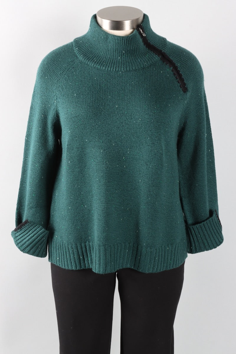 Zip Neck Sweater - Juniper