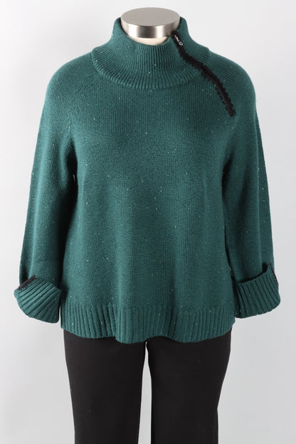 Zip Neck Sweater - Juniper