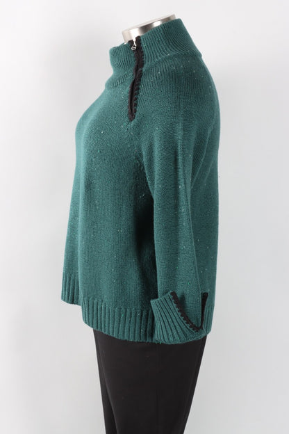Zip Neck Sweater - Juniper