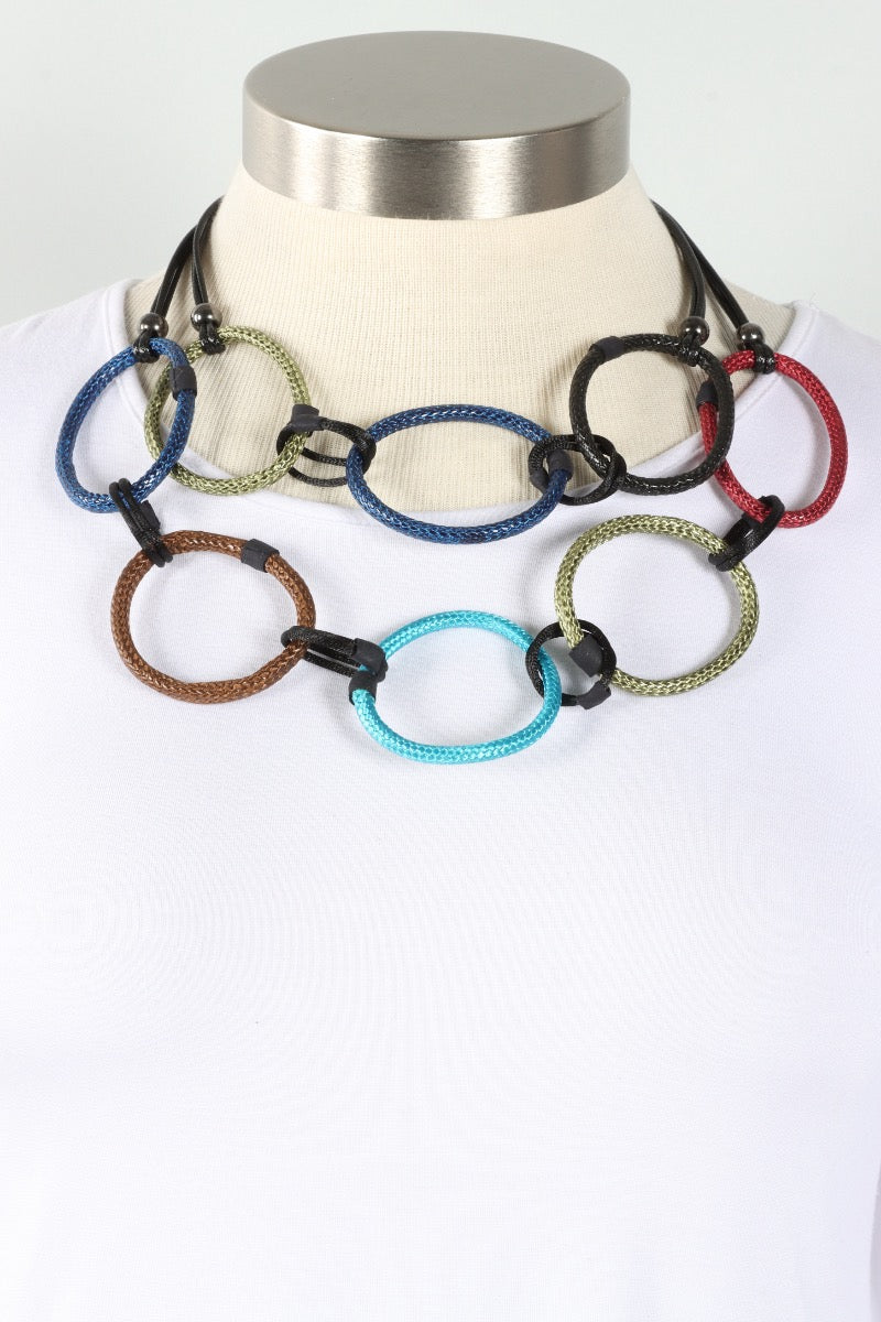 Rope Circle Necklace - Multicolor 