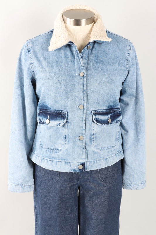 Sherpa Denim Jacket - Light Indigo
