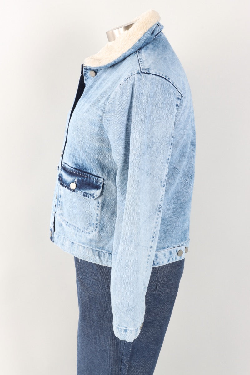 Sherpa Denim Jacket - Light Indigo