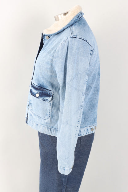 Sherpa Denim Jacket - Light Indigo