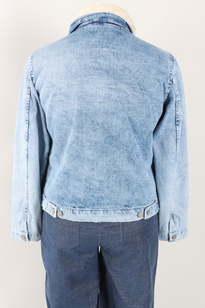 Sherpa Denim Jacket - Light Indigo