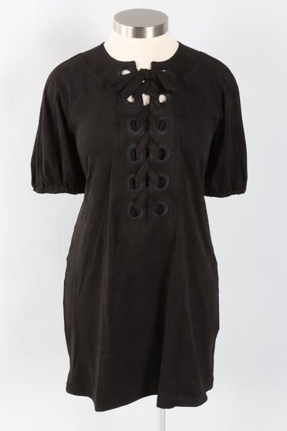 Vegan Suede Dress - Black