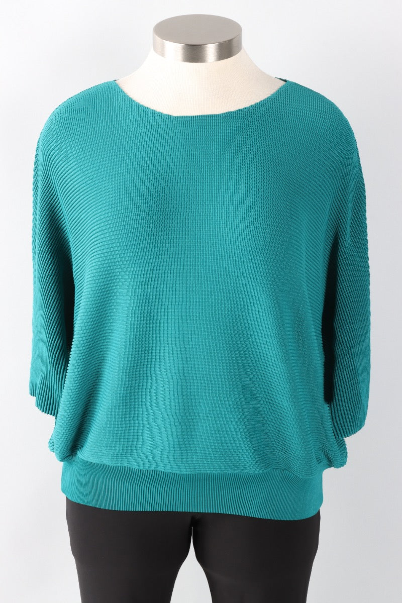 Bubble Pleat Top - Teal