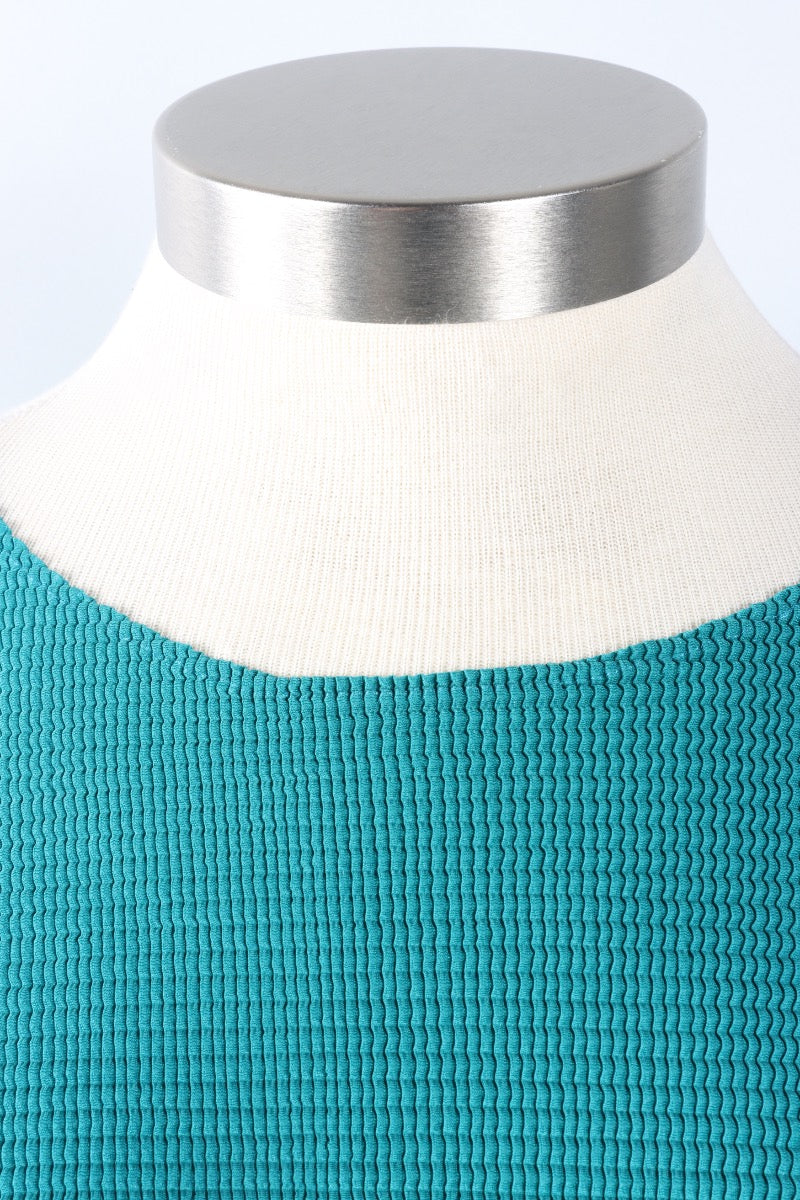 Bubble Pleat Top - Teal