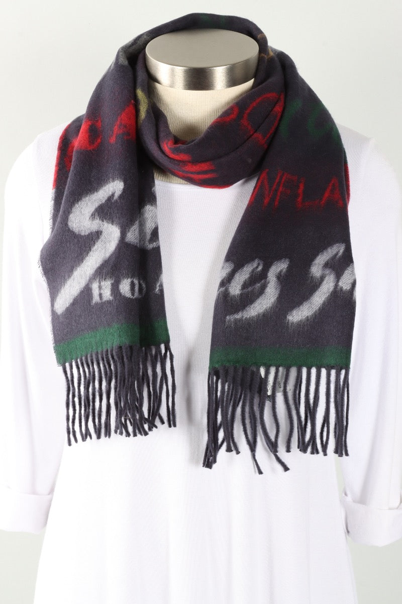 Winter Words Scarf - Navy