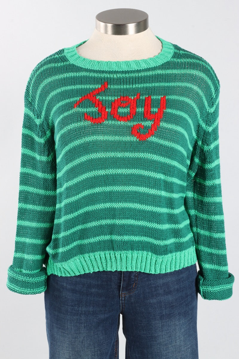 Joy Striped Crew - Jade & Sea Green