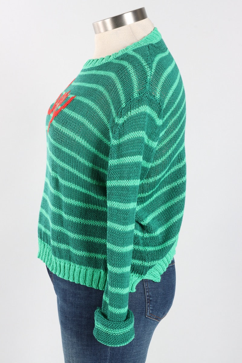 Joy Striped Crew - Jade & Sea Green