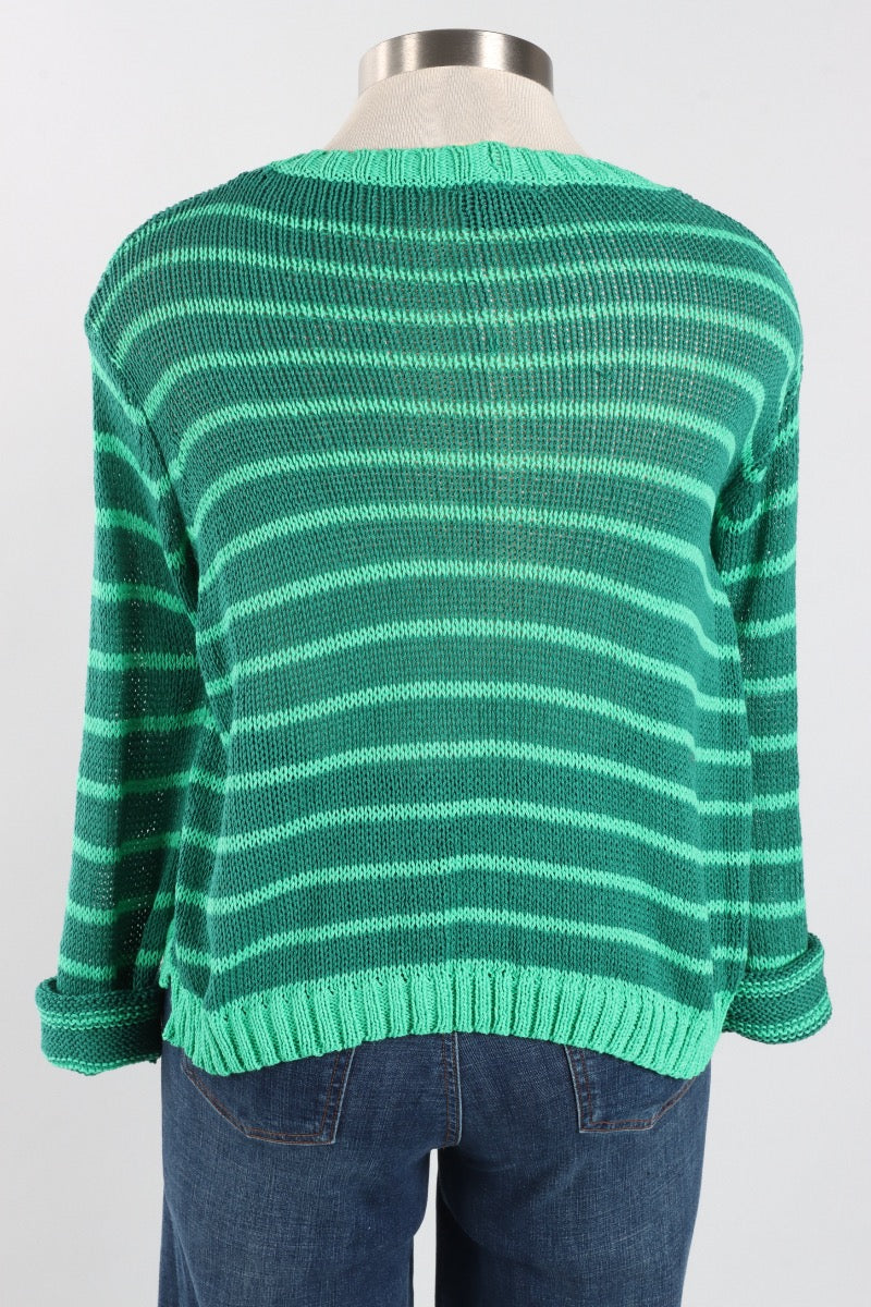 Joy Striped Crew - Jade & Sea Green
