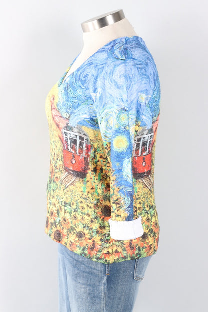 Terry Cloth V-Neck - Sun Field