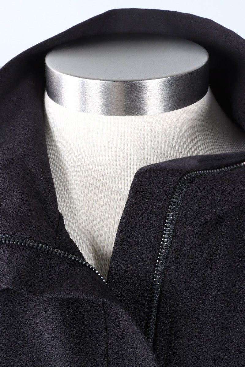 Hidden Placket Jacket - Black