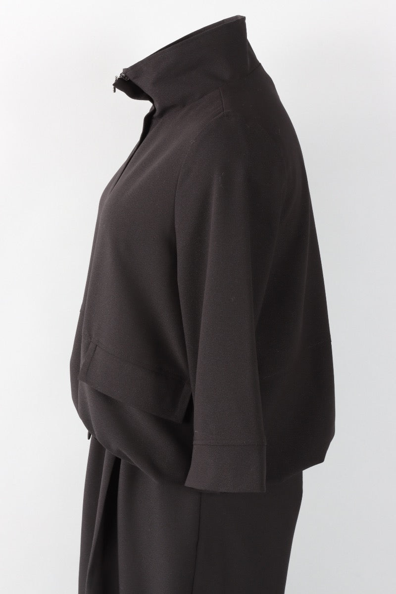 Hidden Placket Jacket - Black