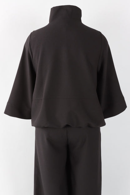 Hidden Placket Jacket - Black