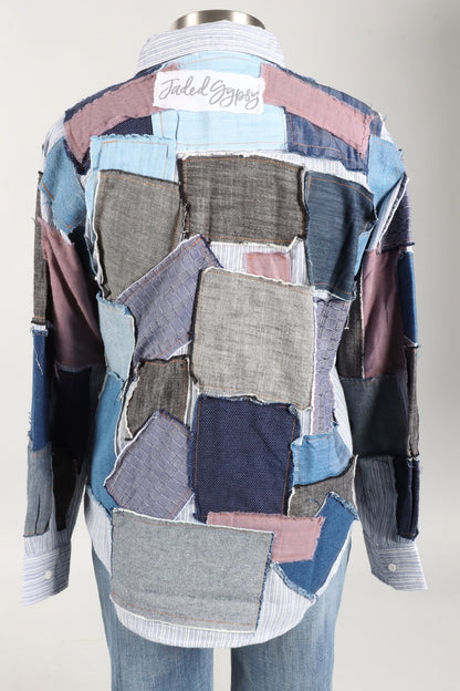 Patched in Dreams Top - Denim Multi