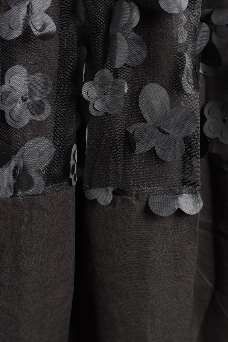 Tulle Flower Skirt - Black