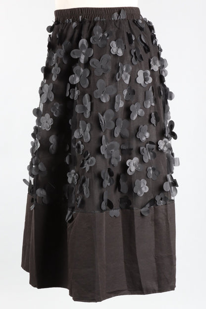 Tulle Flower Skirt - Black