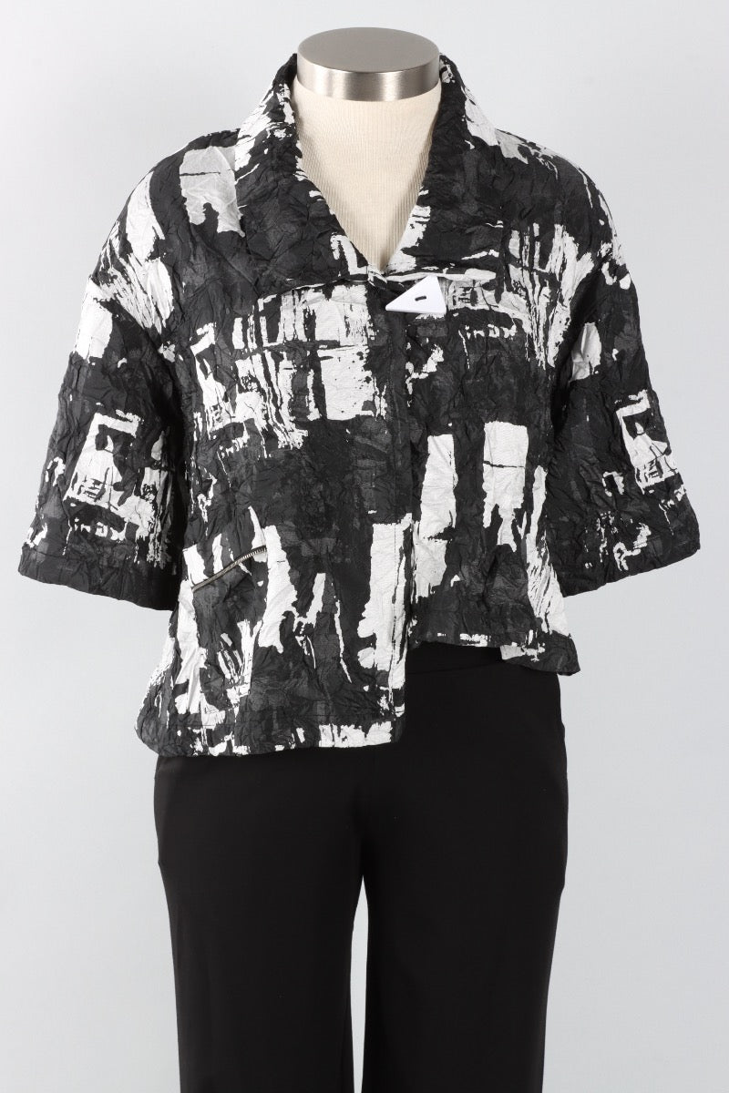 Crush Crop Jacket - Black & Silver