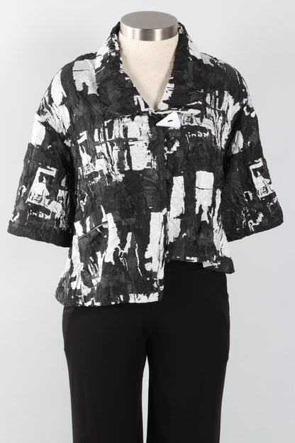 Crush Crop Jacket - Black & Silver