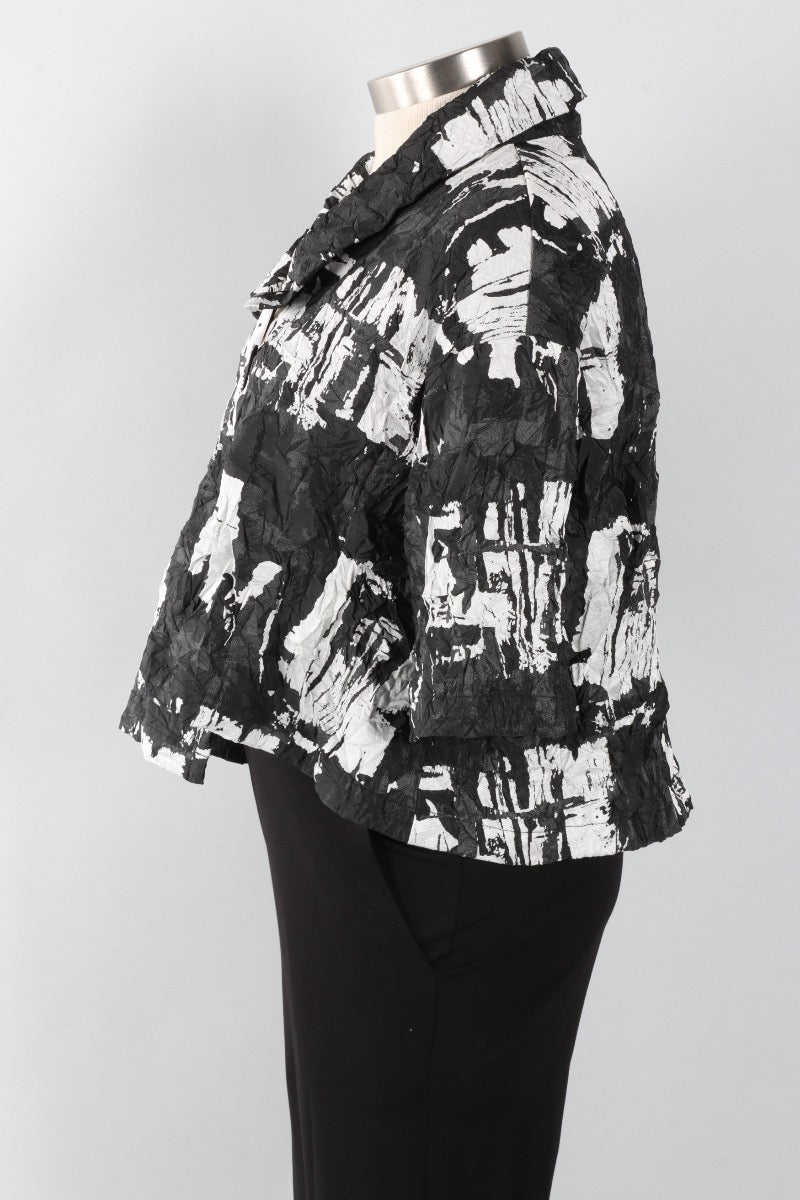 Crush Crop Jacket - Black & Silver