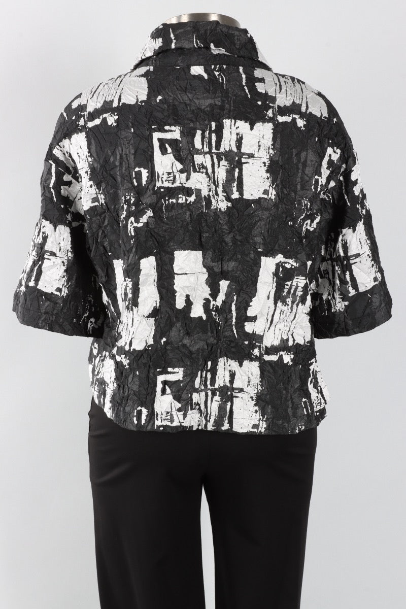 Crush Crop Jacket - Black & Silver