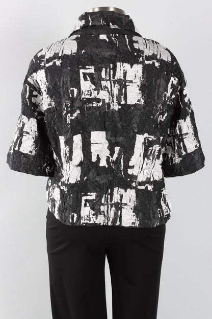 Crush Crop Jacket - Black & Silver