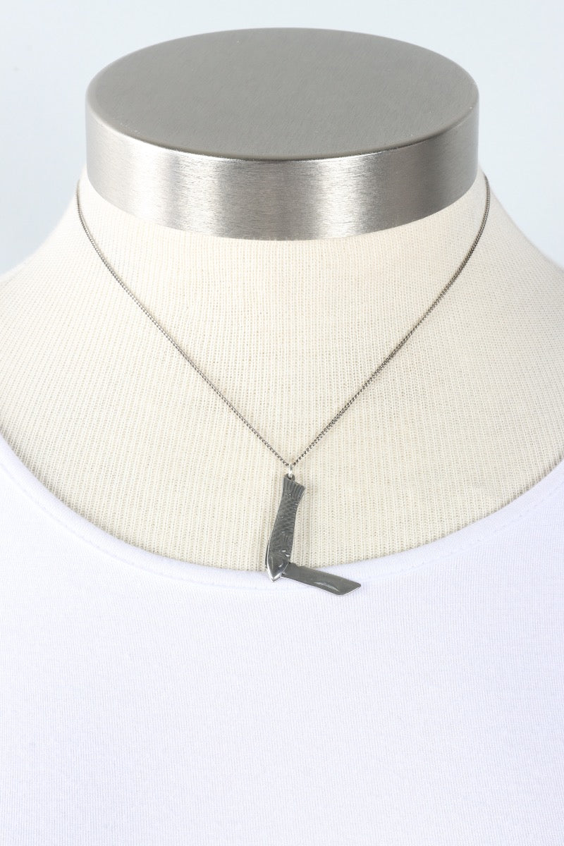 Small Fish Knife Necklace - Silver