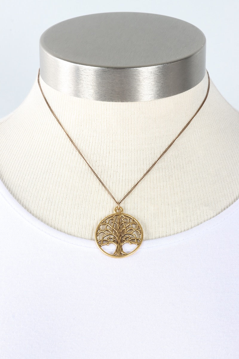 Tree Necklace - Brass