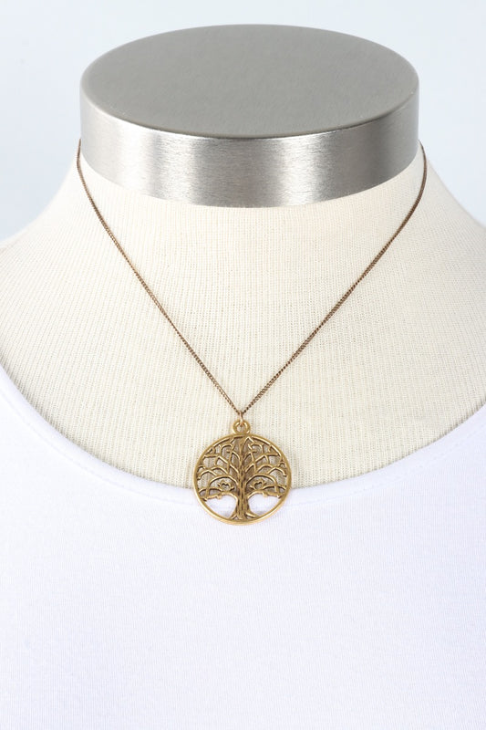 Tree Necklace - Brass