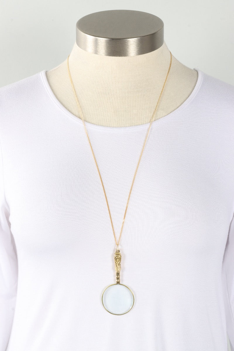 Magnifying Glass Necklace - Gold