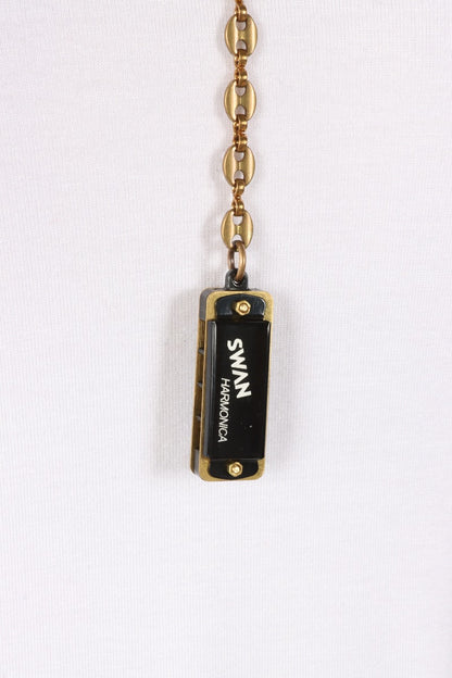 Anchor Drop Harmonica Necklace - Black