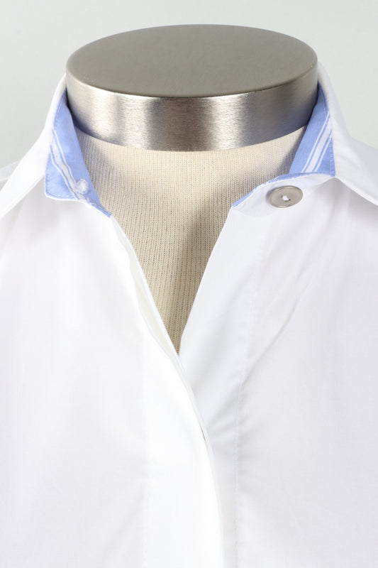 Cargo Pocket Shirt - Chambray Stripe & White