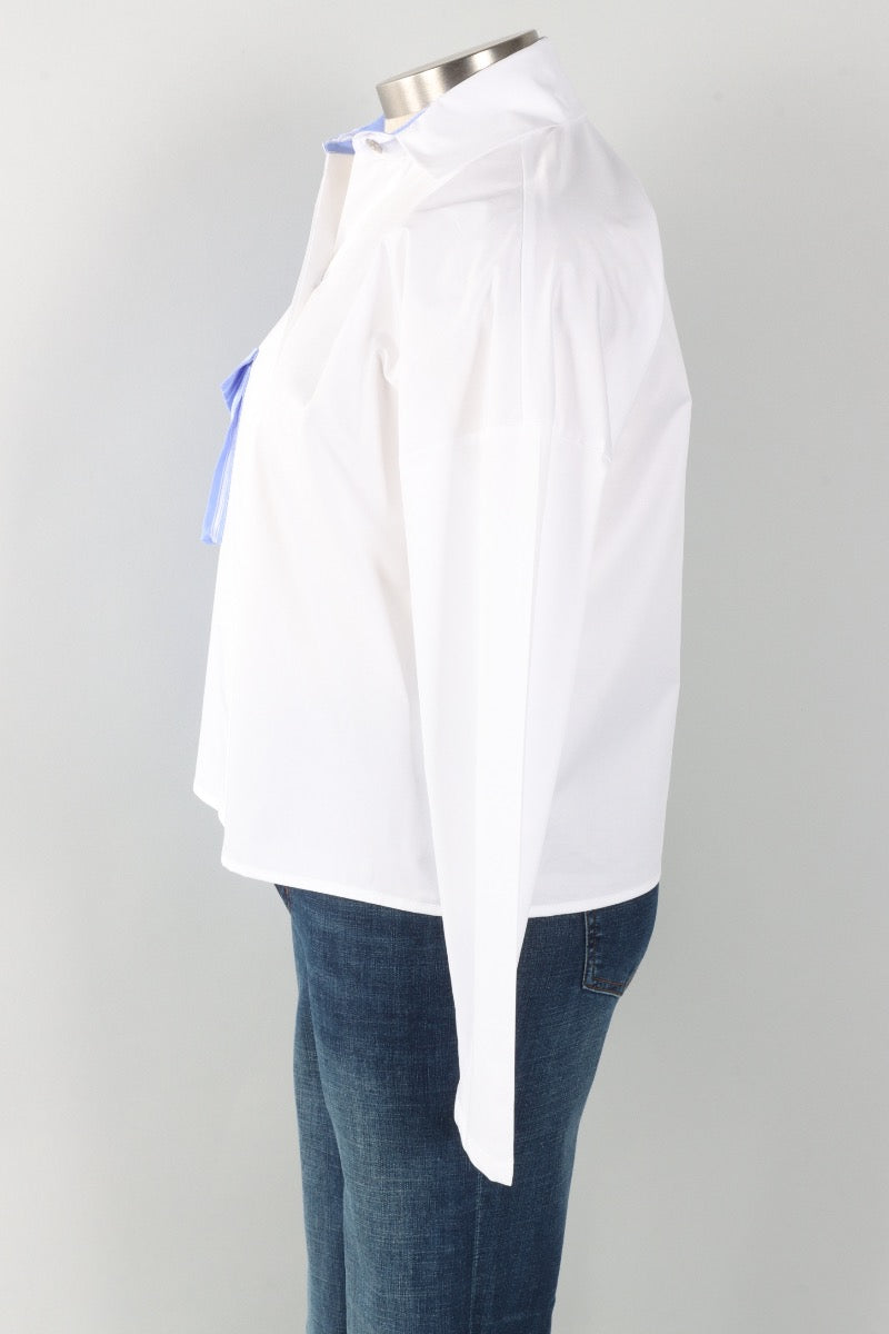Cargo Pocket Shirt - Chambray Stripe & White
