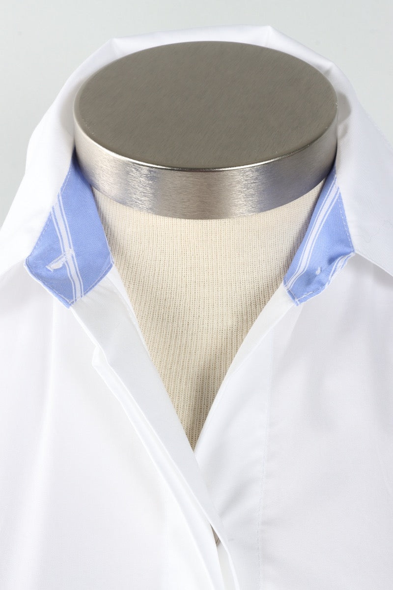 Swing Back Shirt - Chambray Stripe & White