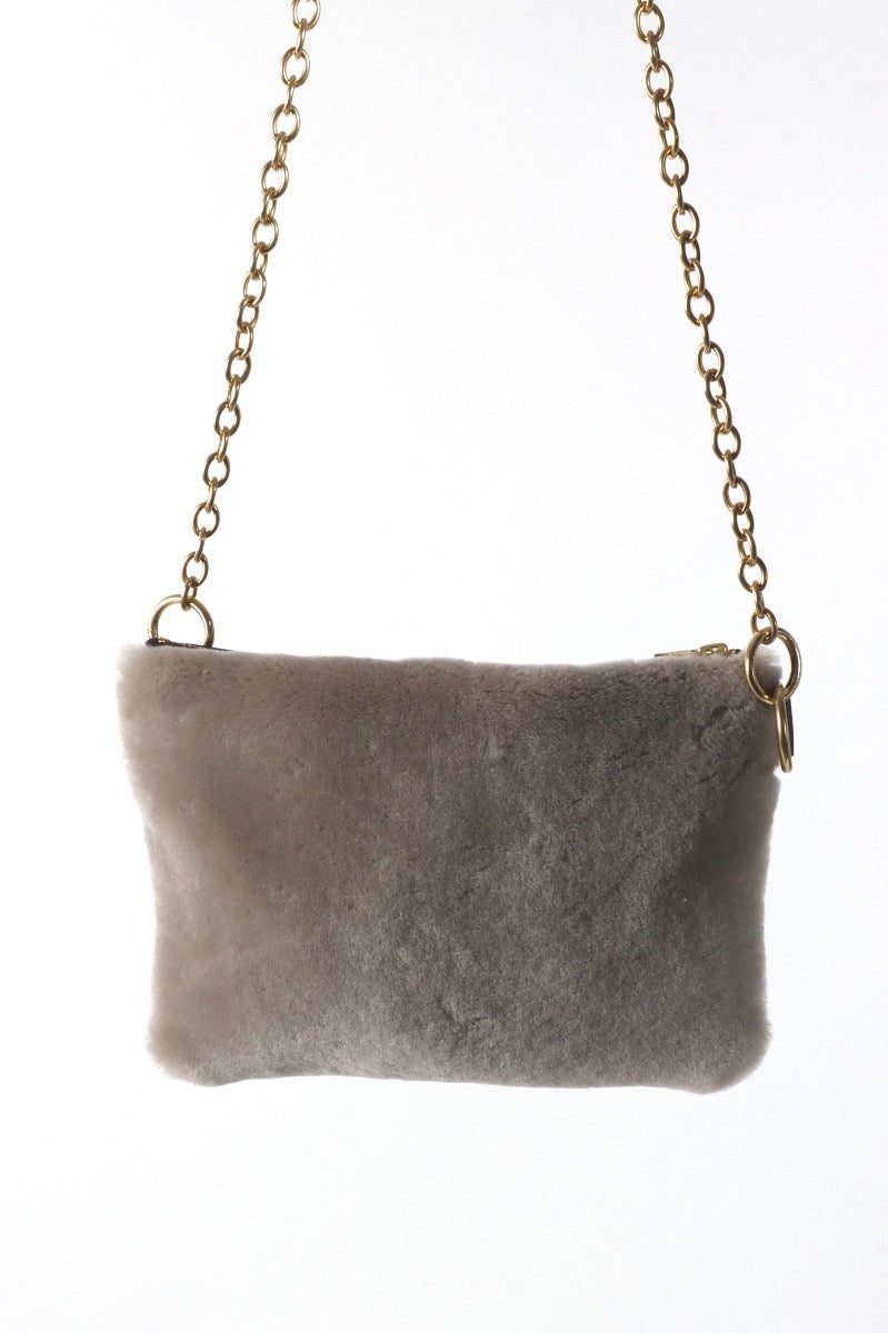 Alice - Grey Shearling & Leather