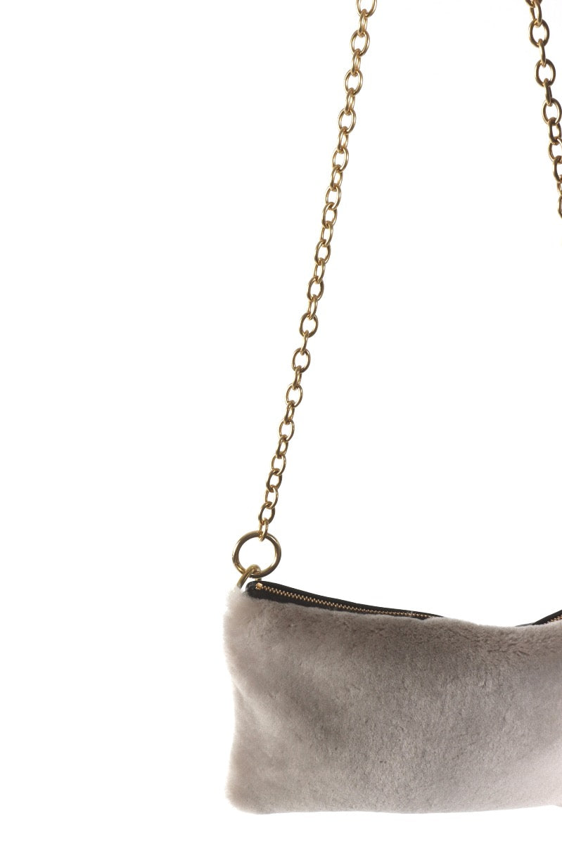 Alice - Grey Shearling & Leather