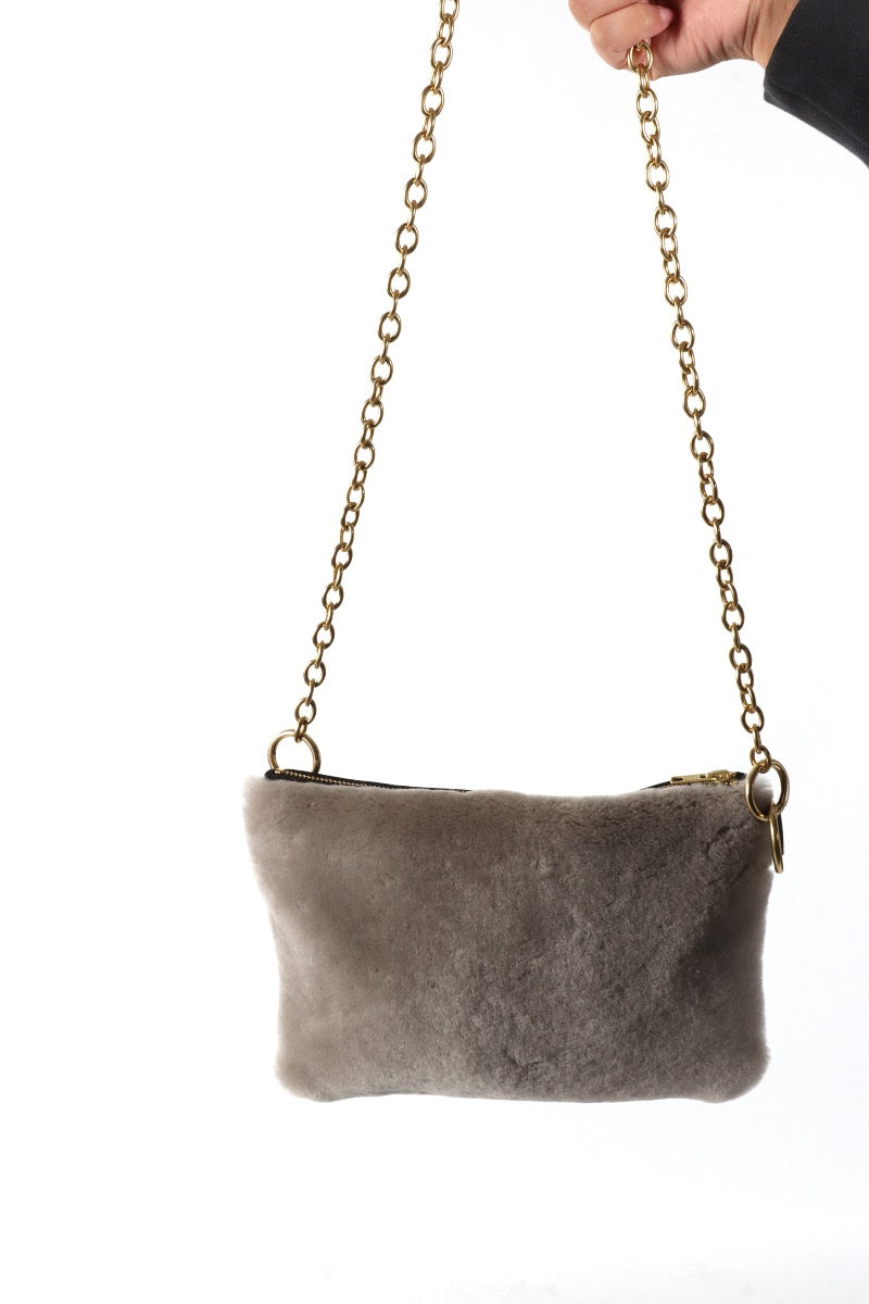 Alice - Grey Shearling & Leather