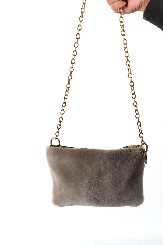 Alice - Grey Shearling & Leather