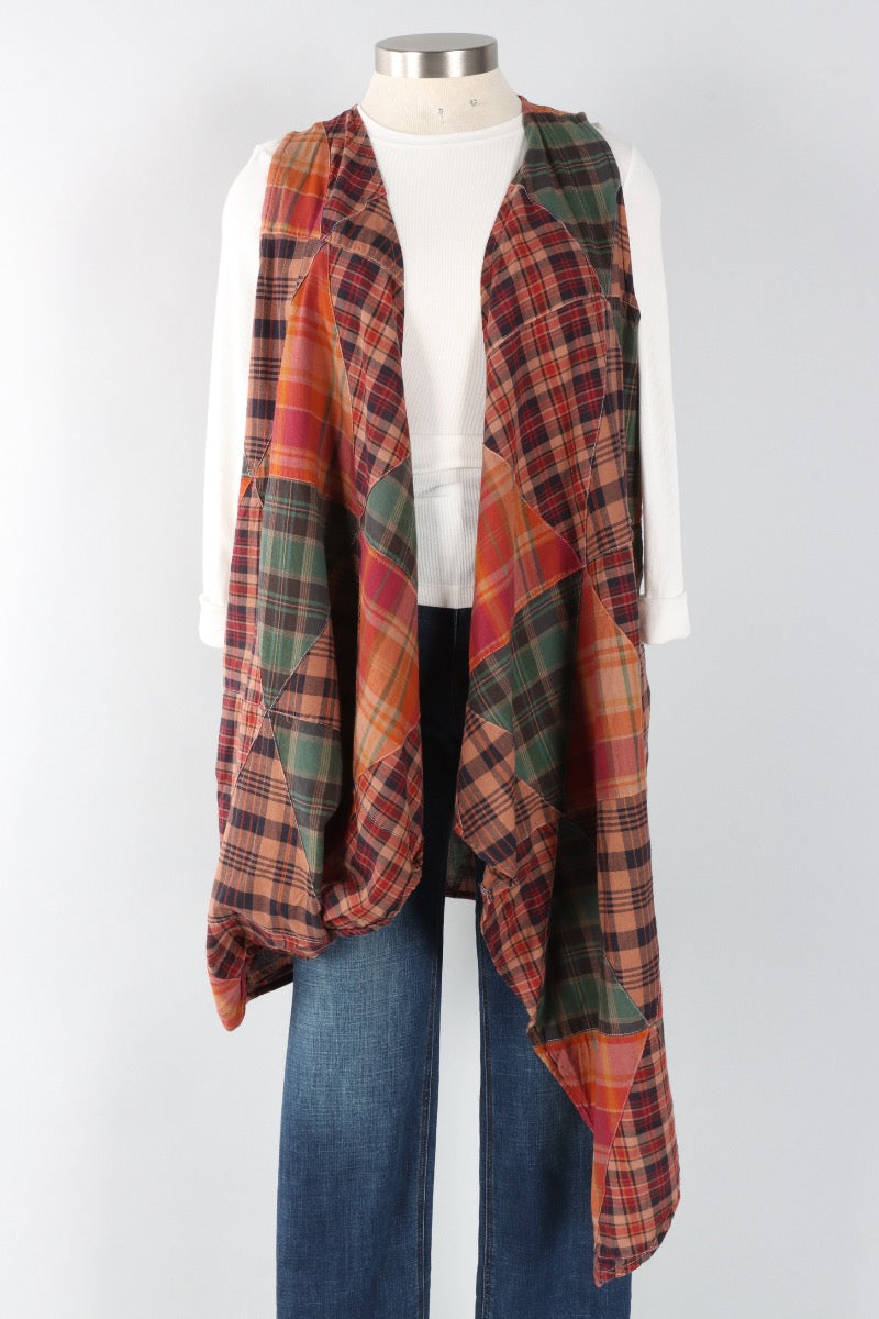 Look of Love Vest - Multi Color Plaid