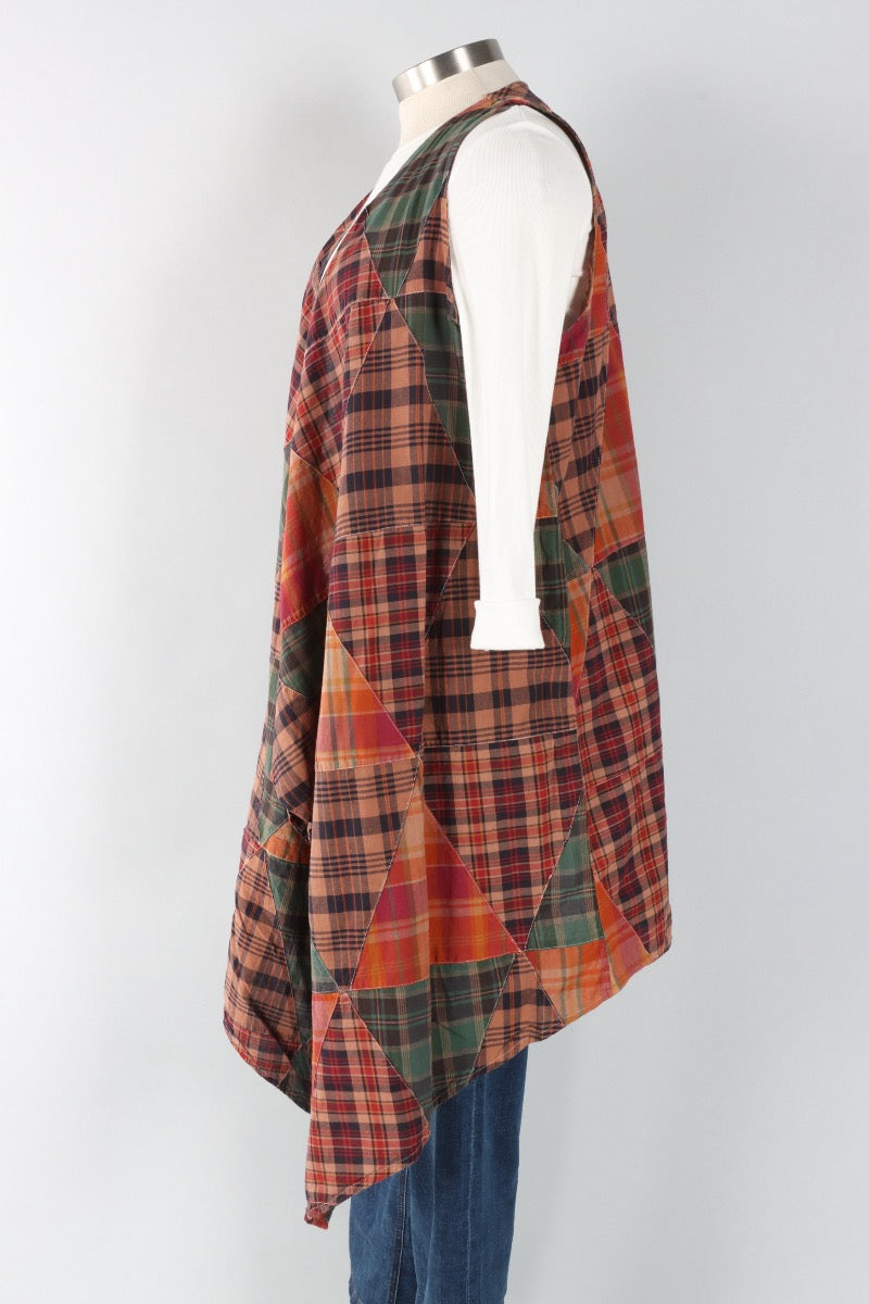 Look of Love Vest - Multi Color Plaid